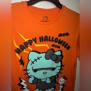 Orange and black Zombie Hello Kitty Halloween shirt